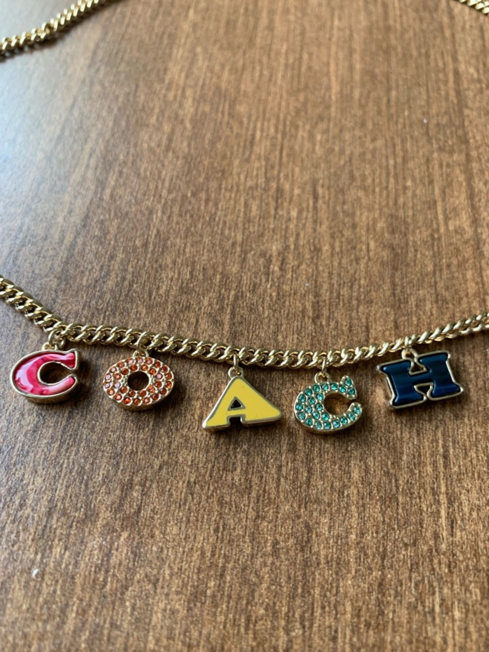 Coach Gold Tone Chain Necklace with Branded Tag - Picture 4 of 6